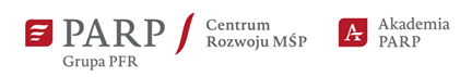 Belka logotyp&oacute;w: Grupa PFR Centrum Rozwoju MŚP Akademia PARP