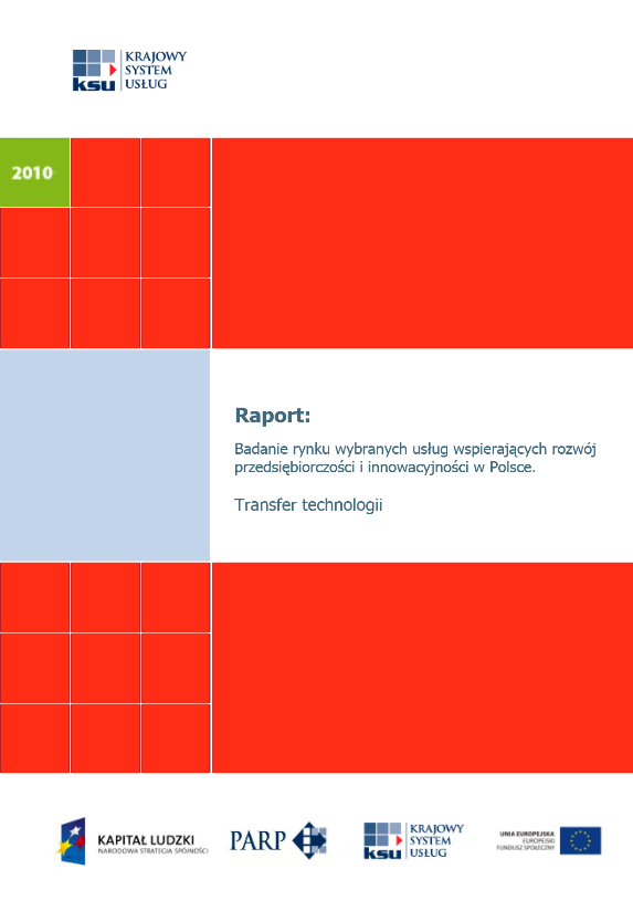 Badanie rynku wybranych usług wspierających rozw&oacute;j przedsiębiorczości i innowacyjności w Polsce - Transfer technologii