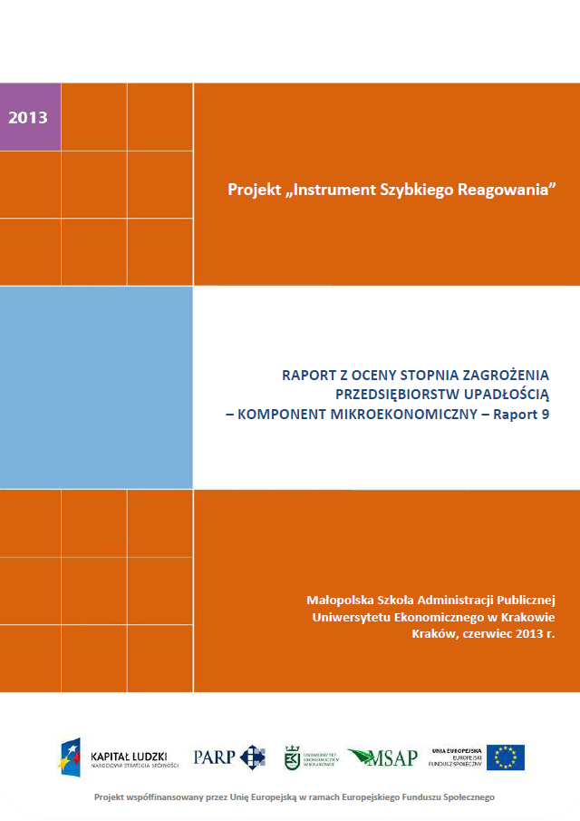 Komponent mikroekonomiczny - Ocena stopnia zagrożenia przedsiębiorstw upadłością - IX