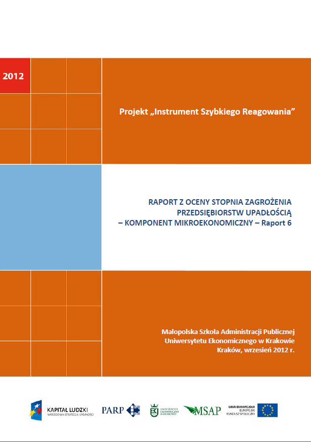 Komponent mikroekonomiczny - Ocena stopnia zagrożenia przedsiębiorstw upadłością - VI