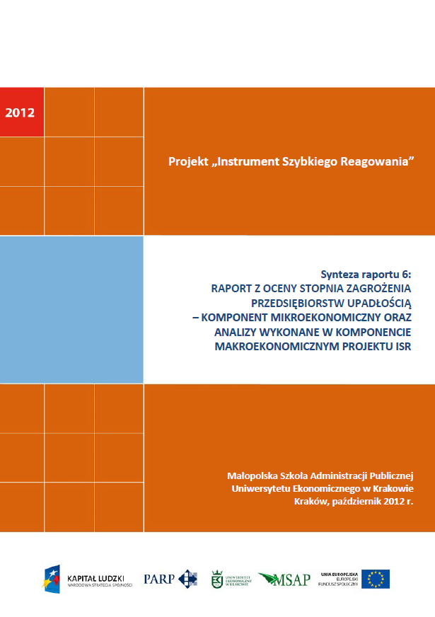 Synteza raportu ISR - Ocena stopnia zagrożenia przedsiębiorstw upadłością - VI