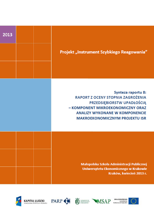 Synteza raportu ISR - Ocena stopnia zagrożenia przedsiębiorstw upadłością - VIII