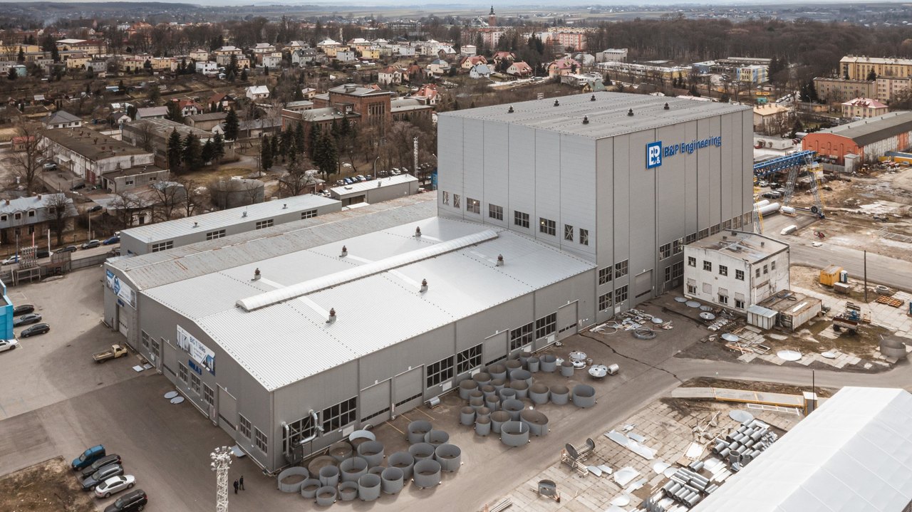 Zakład produkcyjny widziany z lotu ptaka